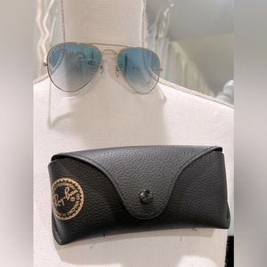 Ray-Ban Gold/Blue Gradient Unisex Sunglasses